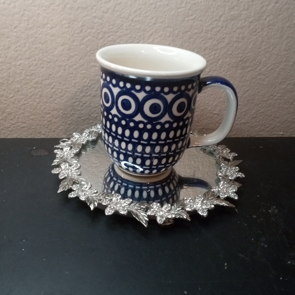 GORGEOUS Boleslaweic Pottery 8oz Coffee Mugs Made in Poland